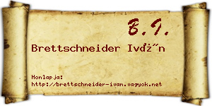 Brettschneider Iván névjegykártya
